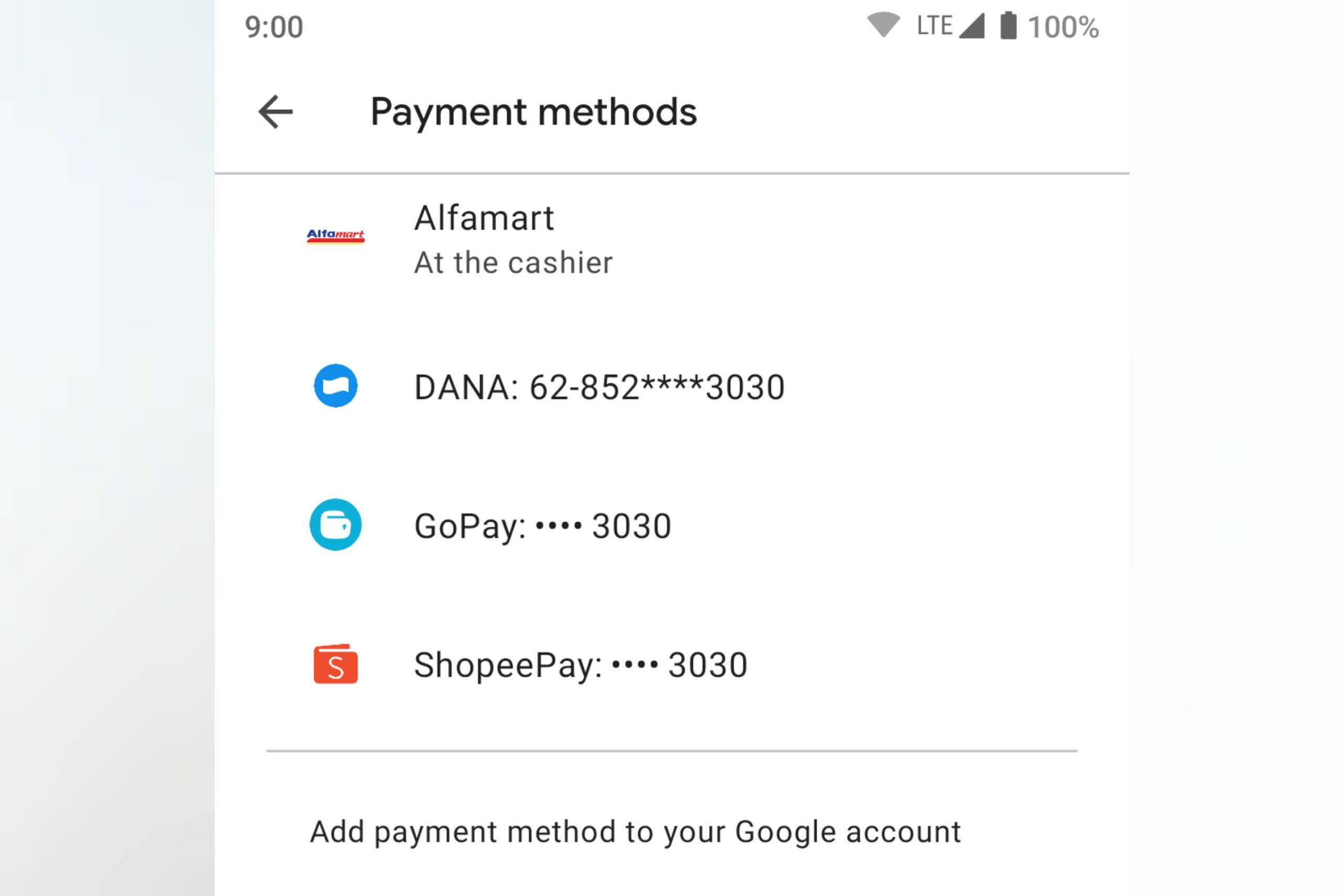 Google Play Store - Payments