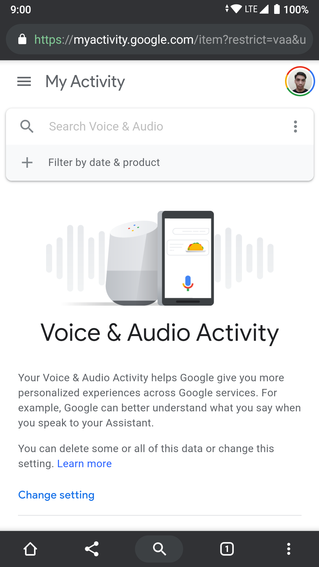 Google Voice and Audio Activity