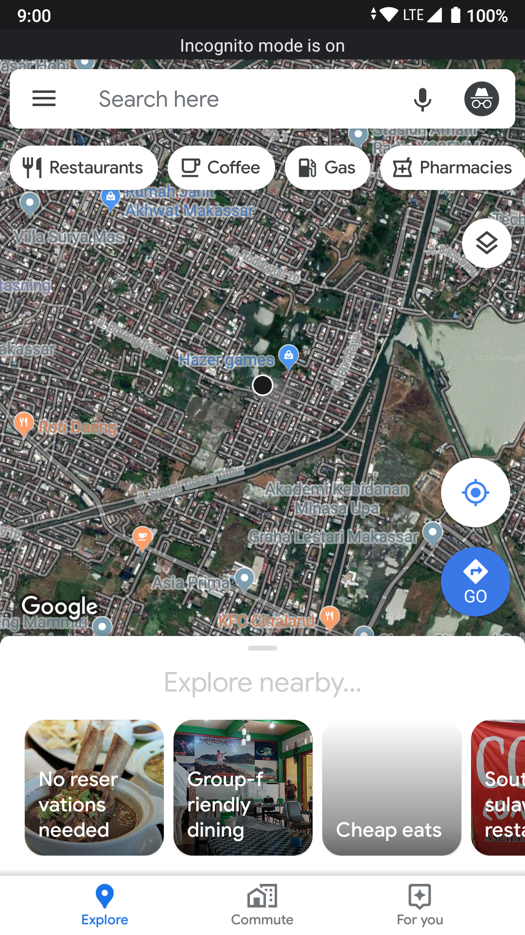 Google Maps - Incognito